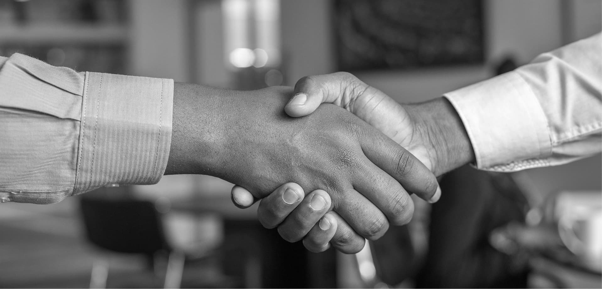 Business leaders shaking hands